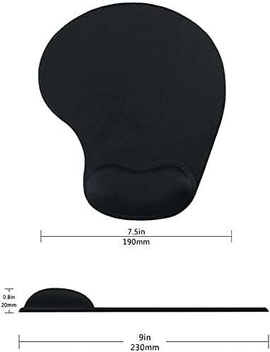 Office Mousepad with Gel Wrist Support - Ergonomic Gaming Desktop Mouse Pad Wrist Rest - Design Gamepad Mat Rubber Base for Laptop Computer -Silicone Non-Slip Special-Textured Surface (09Dark Grey)