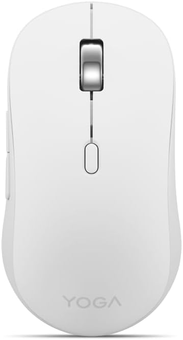 Lenovo Yoga Bluetooth Silent Mouse, 3 Level DPI Adjustment, 36 Month Battery Life, Bluetooth 5.3, 3 Device Paring, Whisper Quiet, Programmable Buttons, Smooth Finish, Seashell