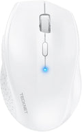 TECKNET Bluetooth Mouse, 4800 DPI Wireless Mouse, 2-Year Battery 6 Adjustable DPI, 6 Buttons Compatible with Laptop/Windows/Computer - White