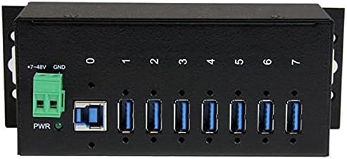 StarTech.com 7-Port USB 3.0 Hub - 5Gbps - Metal Industrial USB-A Hub with ESD Protection & 350W Surge Protection - Din Rail Wall or Desk Mountable - TAA Compliant USB Expander Hub (ST7300USBME)