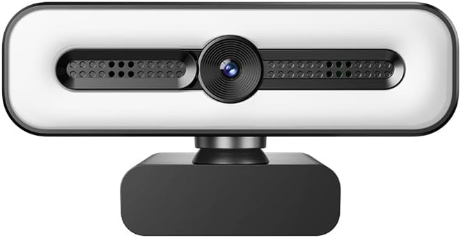4K UHD Ring Light Webcam for PC, 1080P Web Camera with Dual AI Noise-Cancelling Mics, Auto Light Correction, Privacy Cover, 73°FOV, PDAF Autofocus, Privacy Cover, for Streaming, Conference, Zoom
