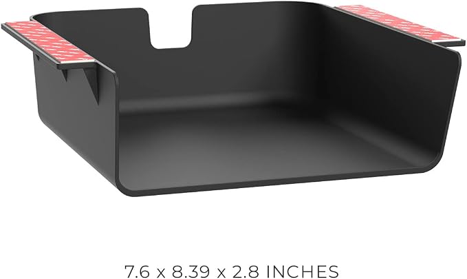HumanCentric Under Desk Storage Shelf, Drawer Organizer for Office, Workstations, Tables, Sit Stand Desks, Gaming Setups, Mountable Storage Tray, Cable Management, Screw or Stick On, 2 Pack