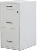 Staples 3-Drawer Vertical File Cabinet, Letter Size Documents, Lockable & Mobile, 18.9" D x 14.3" W x 26.9" H, White