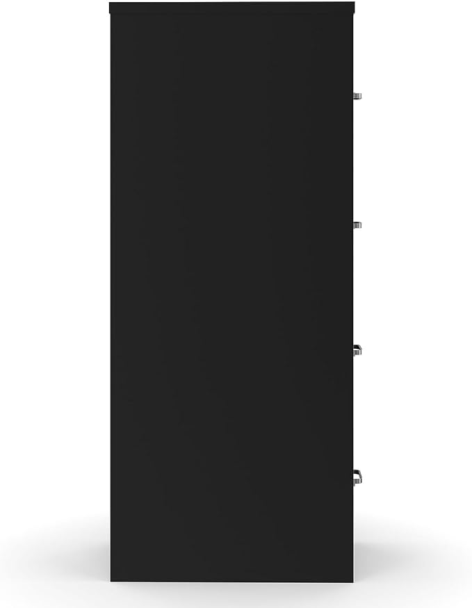Staples 4-Drawer Vertical File Cabinet, Letter Size Documents, Lockable, 22" D x 14.9" W x 51.97" H, Black