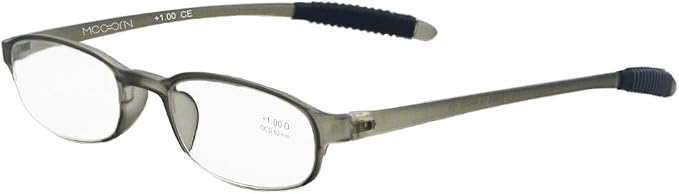 Grey Flexible Plastic 1.25 Diopters Reading Glasses,Lightweight Readers for Men and Women