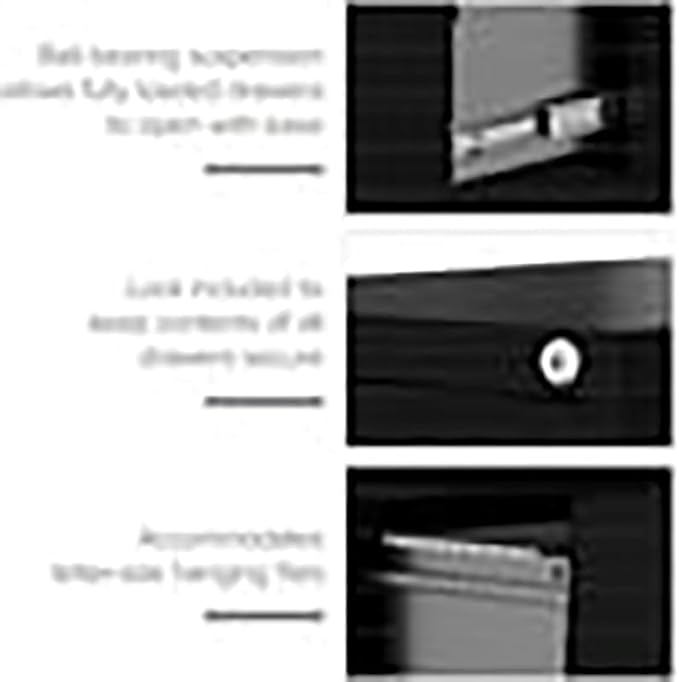 UrbanPro 3 Drawers 40.19" Vertical Black Metal Filing Cabinet Lockable Pre-Assembled Stationary Letter Size for Home, Office