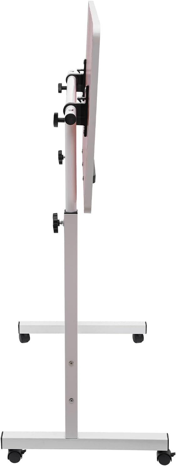 Small Mobile Standing Desk, 31" L×16" W Mobile Office Table, Rolling Laptop Table with 180° Flip, 32-47in Adjustable Height Desk for Small Spaces Home Offices