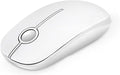 VssoPlor Wireless Mouse, 2.4G Slim Portable Computer Laptop Mouse with Nano Receiver Quiet Silent Optical Mice for Notebook, PC, Laptop, Computer-Pure White