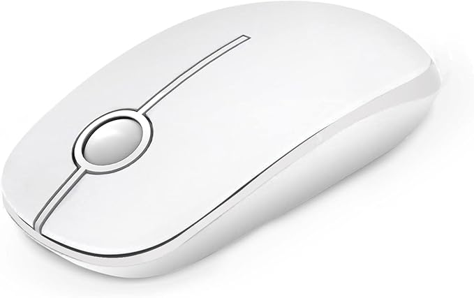 VssoPlor Wireless Mouse, 2.4G Slim Portable Computer Laptop Mouse with Nano Receiver Quiet Silent Optical Mice for Notebook, PC, Laptop, Computer-Pure White