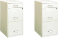 Scranton & Co Set of 2 18" D 3-Drawer Metal Filing Cabinet with Pencil Drawer