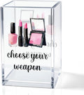 Choose Your Weapon Acrylic Cosmetic Holder, Funny Makeup Brush Organizer Gifts for Cosmetologist Makeup Lover Women Girls, Christmas Birthday Gifts for Daughter Niece Sister BFF