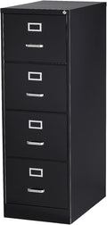 STAPLES Commercial 4 File Drawer Vertical File Cabinet, Locking, Black, Legal, 26.5" D