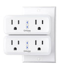 Dual Smart Plug 15A, GHome Smart Plugs Work with Alexa and Google Home, 2-in-1 Compact Smart Outlet Timer with APP Remote Control, 2.4GHz Wi-Fi Only, No Hub Required, FCC Listed, 2 Pack