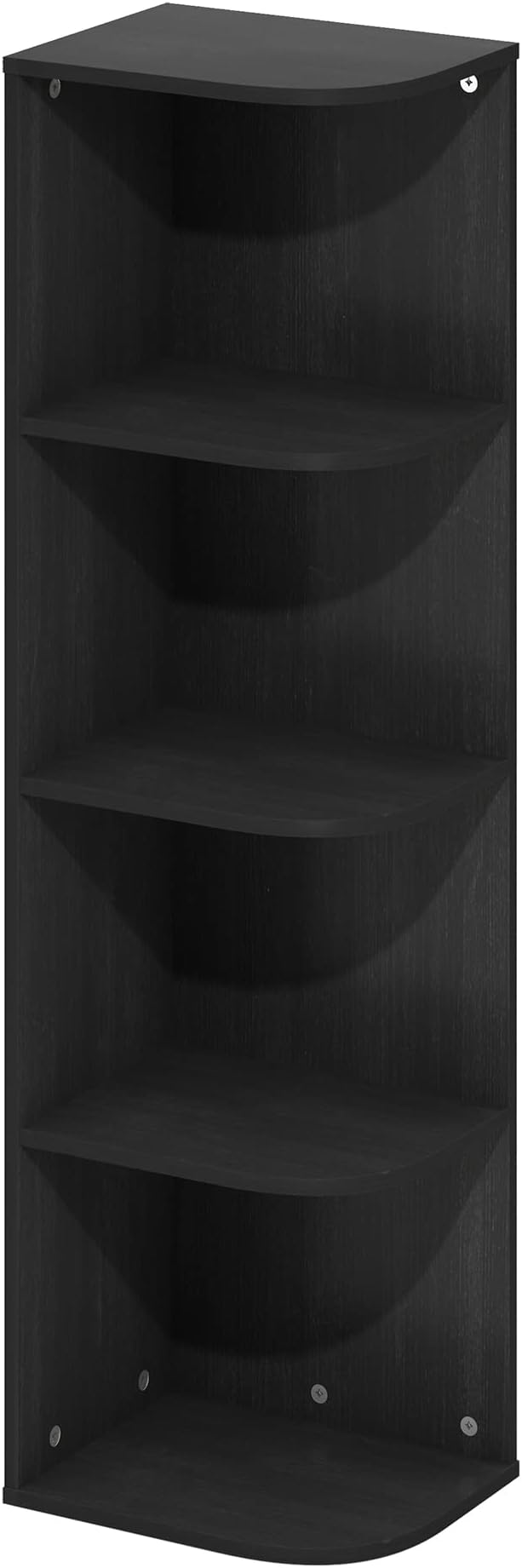 Furinno Pasir 4-Tier Corner Open Shelf Bookcase, Blackwood