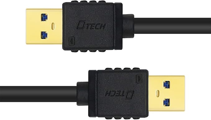 DTECH 3 ft USB 3.0 Type A to A Cable Male to Male High Speed Data Cord in Black