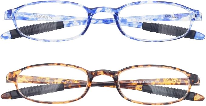Lightweight Reading Glasses,Flexible(Memory Plastic) Readers,Unbreakable reading for Men and Women