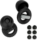 Ear Plugs for Noise Reduction – Reusable Silicone Earplugs with Filter Technology for Sleeping, Travel, Focus, Concerts & Motorcycling Ear Plug +8Tip (Black-Black)