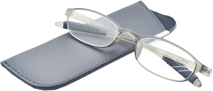 Grey Flexible Plastic 1.25 Diopters Reading Glasses,Lightweight Readers for Men and Women