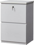 kowo 2 Drawer Wood File Cabinet with Lock, Printer Stand, Vertical Filing Cabinet fits A4, Letter, and Legal Size Documents for Home Office, White