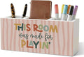 Boho Playroom Kids Pencil Pen Holder for Desk Organizer, Playroom Decor, This Room Was Made for Playin Wooden Box Decorations for Kids Girls Room Bedroom Desk Tabletop Decor