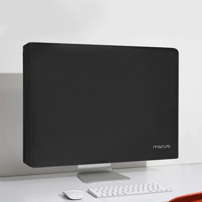 MOSISO Monitor Dust Cover 22, 23, 24, 25 inch Anti-Static Dustproof LCD/LED/HD Panel Case Computer Screen Protective Sleeve Compatible with iMac 24 inch, 22-25 inch PC, Desktop and TV, Black