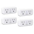 15A Dual Smart Plug 4 Pack, GHome Smart Plugs that Work with Alexa and Google Home, 2-in-1 Compact Smart Outlet Timer with APP Remote Control, 2.4GHz Wi-Fi Only, No Hub Required, FCC Listed