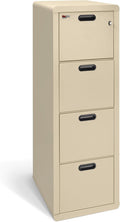FireKing Turtle Contour - 4 Drawer Fire Safe File Cabinet with Key Lock, 1 Hour Fire Rated - UL Rated & Water Resistant Home Safe - Made in the USA Legal & Letter Filing Cabinet - Parchment