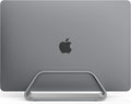 HumanCentric Vertical Laptop Stand Compatible with MacBook Pro and MacBook Air, Holder for Personal Computer Desk Stand, Aluminium, Exchangeable Inserts to Fit Different Device Models, Space Grey