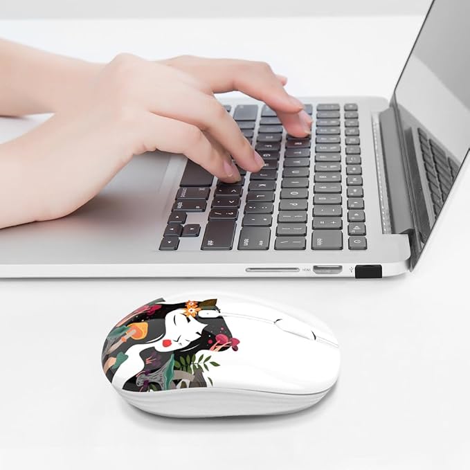 JUHOO Wireless Mouse with Nano Receiver for PC, Laptop, Notebook, Computer, MacBook, Less Noise, Portable Mobile Optical Mice