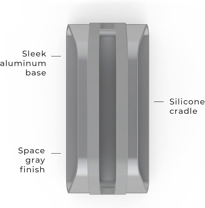 HumanCentric Vertical Laptop Stand Compatible with MacBook Pro and MacBook Air, Holder for Personal Computer Desk Stand, Aluminium, Exchangeable Inserts to Fit Different Device Models, Space Grey