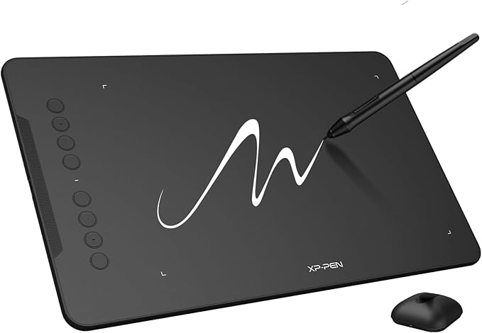 XPPen Updated Deco 01 V3 Drawing Tablet-16384 Levels of Pressure Battery-Free Stylus, 10x6 Inch OSU Graphic Tablet, 8 Hotkeys for Digital Art, Teaching, Gaming Drawing Pad for Chrome, PC, Mac, Android