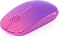 VssoPlor Wireless Mouse, 2.4G Slim Portable Computer Laptop Mouse with Nano Receiver Quiet Silent Optical Mice for Notebook, PC, Laptop, Computer-Gradient Purple
