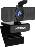 NexiGo N60 1080P Webcam with Microphone, Software Control & Privacy Cover, USB HD Computer Web Camera, Plug and Play, for Zoom/Skype/Teams, Conferencing and Video Calling
