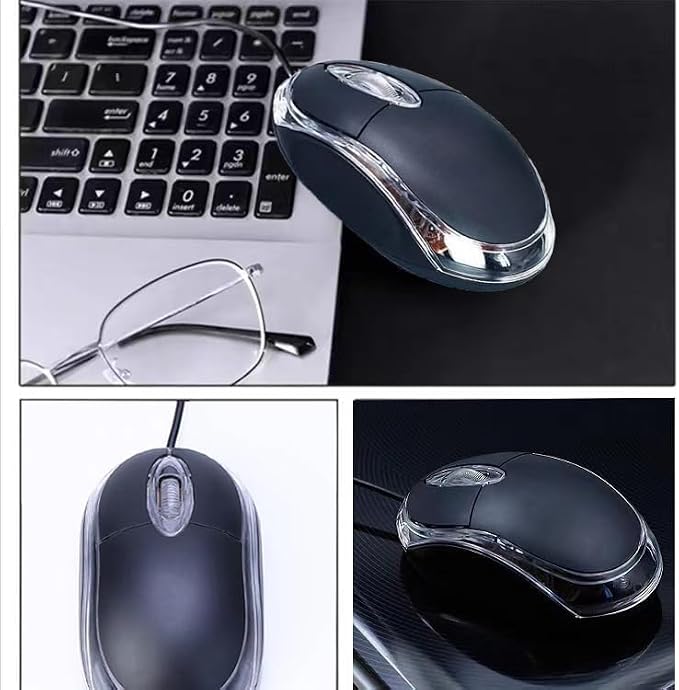 Guiheng 10 Pack Wired Mini Optical Mouse Computer Mouse Ergonomic Mouse with USB Mouse for Laptop PC Desktop mice Compatible with Windows Linux Mac fit for Office Business Home,Kids（Black）