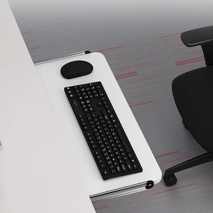 Keyboard Tray Under Desk Slide 24" 28", Pull Out Keyboard Drawer Ergonomic Keyboard Shelf, Hidden Computer Drawer Underdesk(Teak,70 * 24cm)