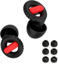 Ear Plugs for Noise Reduction – Reusable Silicone Earplugs with Filter Technology for Sleeping, Travel, Focus, Concerts & Motorcycling Ear Plug +8Tip (Black-red)