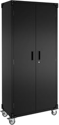 Garvee Storage Metal Cabinet 71" with Doors and 4 Shelves Adjustable Adjustable Feet and Lock Tall Storage Cabinet for Pantry Garage Craft Bedroom Office Shop