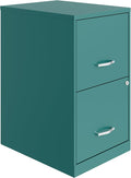 Hirsh Industries Space Solutions 18in 2 Drawer Metal File Cabinet Teal, Letter Size, Fully Assembled