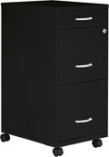 Lorell NuSparc Mobile 3 Drawer Locking Filing Cabinet | Pre-Assembled Steel Construction | Space-Saving Design is Perfect for Home and Small Office | Letter-Size | Assembled in North America
