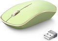 JOYACCESS J 2.4G Slim Wireless Silent Mouse - Portable Wireless Computer Mouse with 5 Adjustable DPI Levels, USB for Desktop, Notebook, MacBook, Chromebook, PC (Light Green)