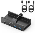 EJAY 4Ports 10Gbps USB-C HUB USB3.2 Clamp USB HUB Splitter,Mountable USB-C Adapter with Data & Power Cable for iMac 2021 and later-10Gbps (Black)