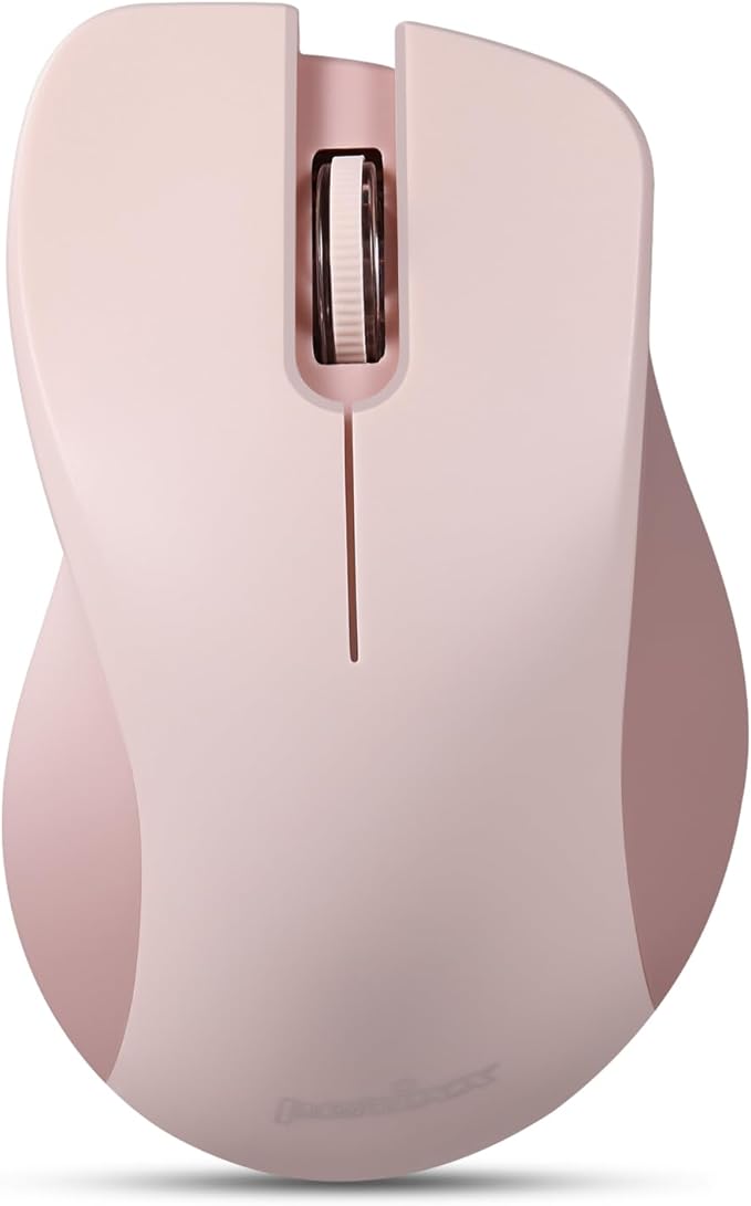 Perixx PERIMICE-621P Wireless Mouse - Silent Click with Ergo Design - Compatible for Desktop and Laptop PC - Wireless 2.4 GHz - Pink