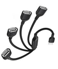 Elebase USB Splitter 1 in 4 Out 3.3FT,USBA Charger Sp-Litter,Multi Port USB Y Cable,USBA Extension Splitter Cord,Multiport Data Charging Split Adapter for PC,TV,MacBook,Laptop,2/3 Out
