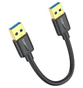 SUNGUY USB to USB Cable 0.5FT Short, USB 3.0 Type A Male to Type A Male Cable Data Transfer up to 5Gbps Compatible with Printers, Modems, Hard Drives, Monitor, Camera, Wacom, DVD, Hub