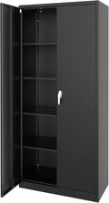 GarveeHome Metal Storage Cabinet with Lock, Steel Tool Cabinet with 4 Adjustable Shelves and 4 Adjustable Feet,Storage Organization for Home, Garage, Office, Shop 71" H