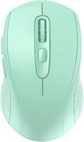 TECKNET Bluetooth Mouse (BT 5.0/3.0+2.4Ghz), 6-Level 4000 DPI Wireless Mice for Laptop, 2-in-1 Ergonomic Computer Portable PC Mouse, Silent Mouse with USB Receiver for Windows/Mac/PC/Notebook-Green