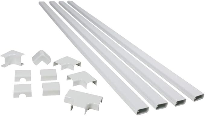 Legrand Wiremold C310 Cordmate III 10 Foot 11 Piece Cord Cover Kit, Organizer for Wall, Holds Up to 5 Cords or Cables, 45"L x 1.5"W, White (1 Pack)