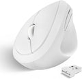 Perixx PERIMICE-719W Wireless Portable Vertical Mouse - Silent Clicks - Right-Handed Design - White