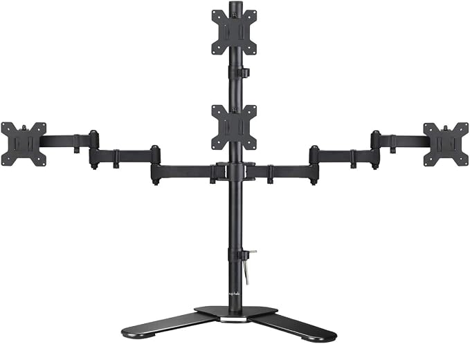 Suptek Quad LED LCD Monitor Stand up Free-Standing Desk Stand Extra Tall 31.5" Pole Heavy Duty Fully Adjustable Mount for 4 (3+1) / Four Screens up to 27 inch (ML6864)