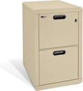 FireKing Turtle Contour - 2 Drawer Fire Safe File Cabinet with Key Lock - 1 Hour Fire Rated, UL Rated & Water Resistant Home Safe - Made in the USA Legal & Letter Filing Cabinet - Parchment